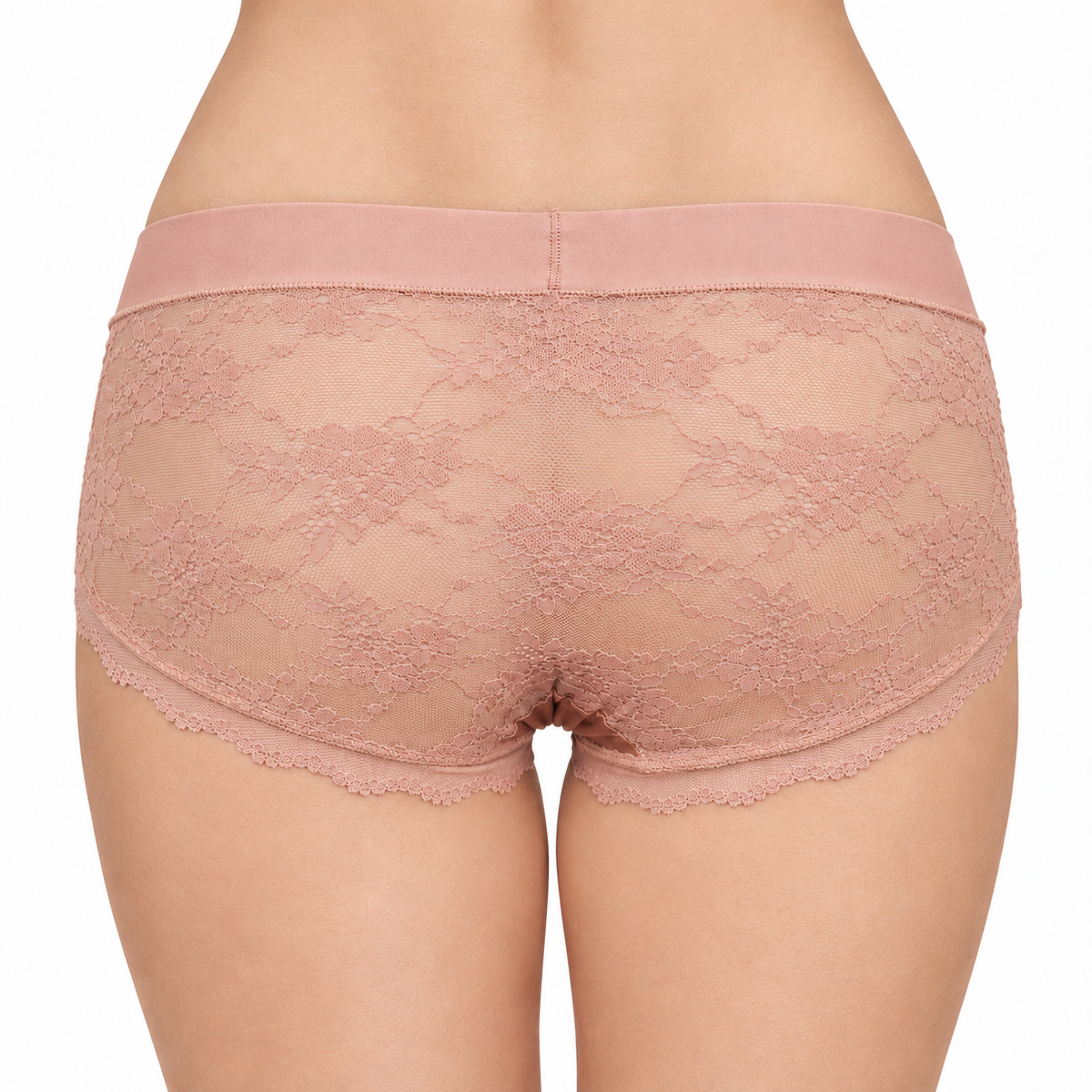 peach Beige Lace Brief Panty