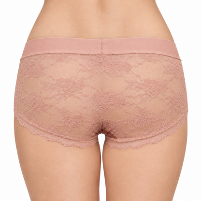 peach Beige Lace Brief Panty
