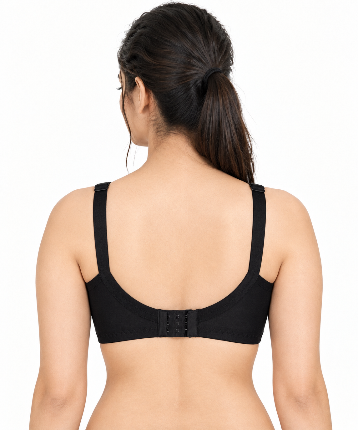 Black Cotton Jersey Full Coverage Bra