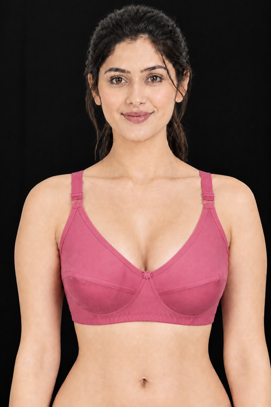 Dusty Pink Cotton Jersey Full Coverage Bra