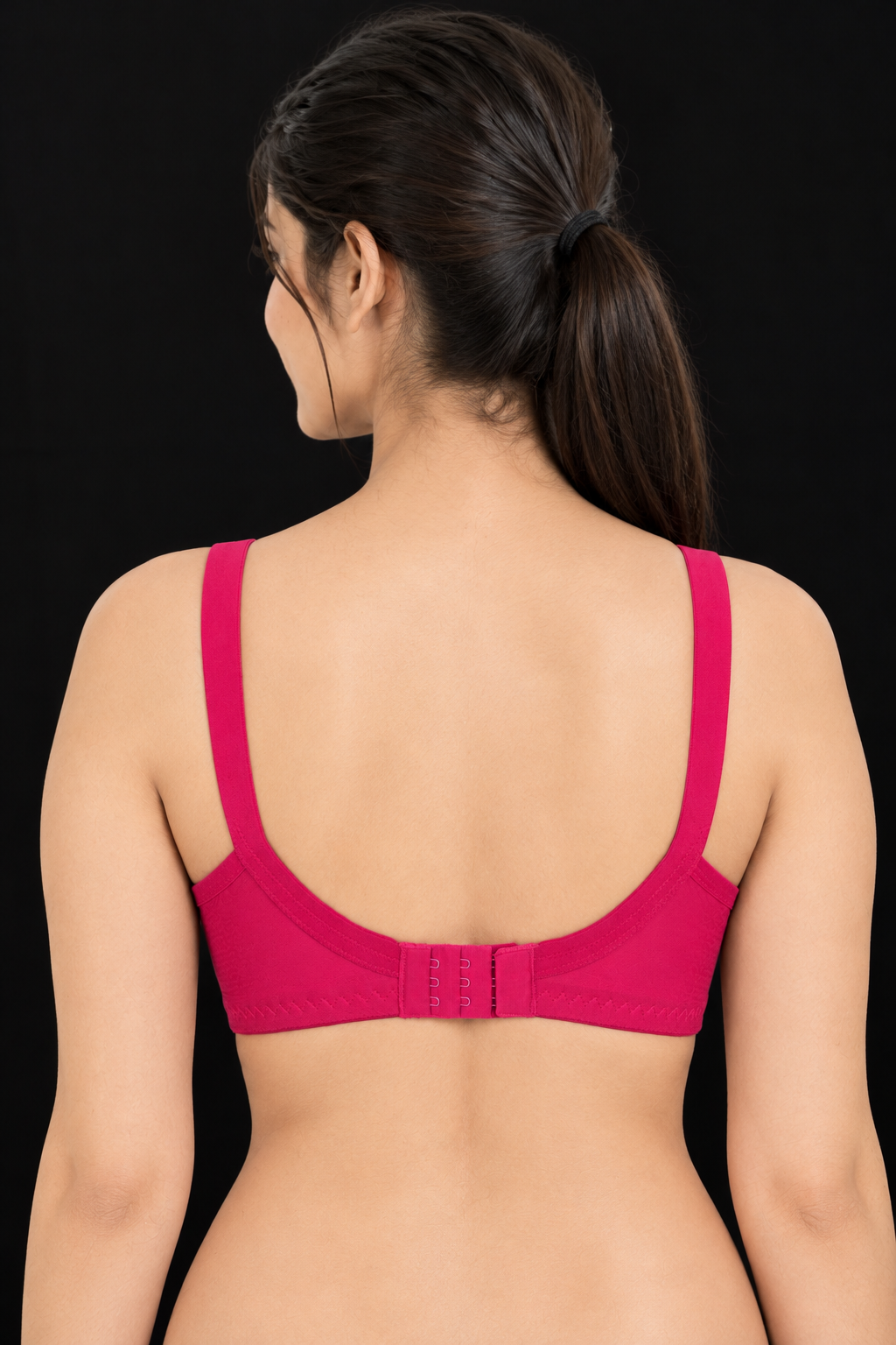 Berry Pink Cotton Jersey Full Coverage Bra