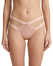Blush Pink Bow Strappy Mesh Panty