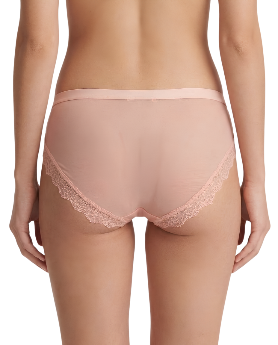 Blush Pink Bow Strappy Mesh Panty