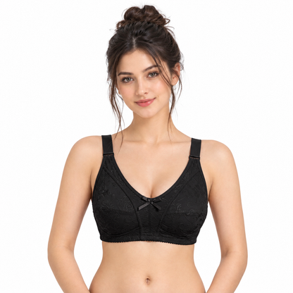 V-Neck Non-Padded Bra - Black