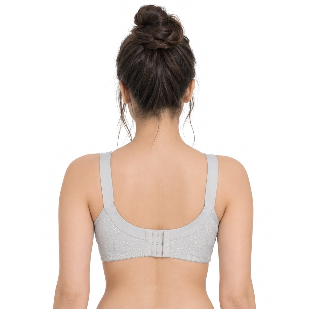 V-Neck Non-Padded Bra - Light Grey