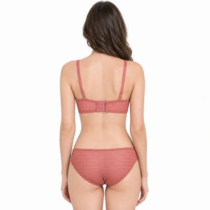 Dusty Rose Lace Bra Set, Padded & Underwire
