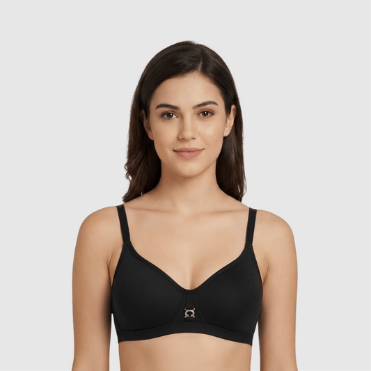 Women’s Everyday Soft Padded Wireless Bra – Black
