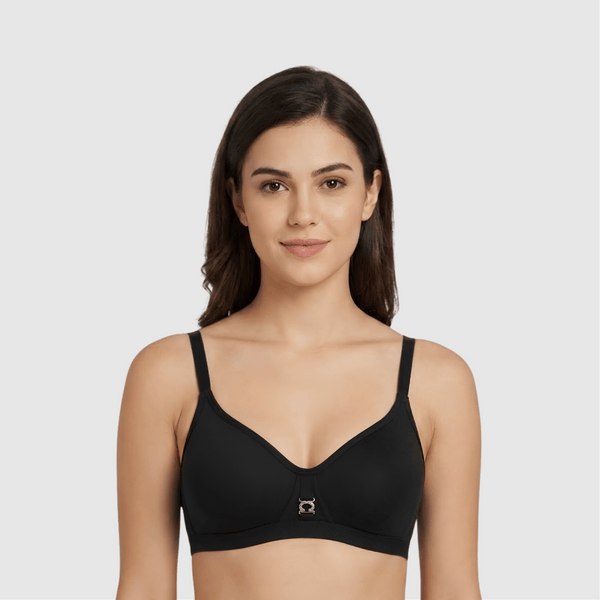 Women’s Everyday Soft Padded Wireless Bra – Black