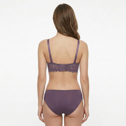 Dusty Purple Lace Padded Underwire Bra & Brief Set