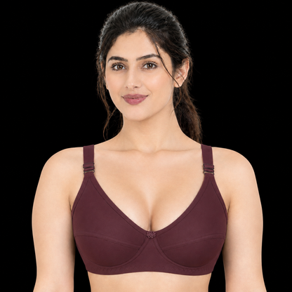 Mulbery Browm Cotton Jersey Full Coverage Bra