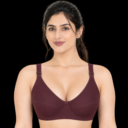 Mulbery Browm Cotton Jersey Full Coverage Bra