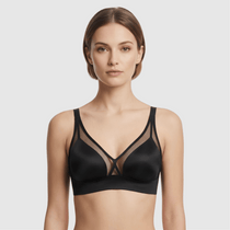 Black Mesh Padded Bra