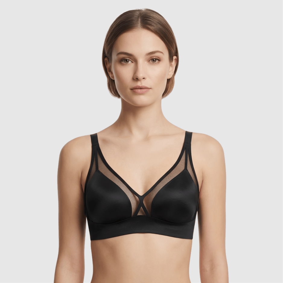 Black Mesh Padded Bra
