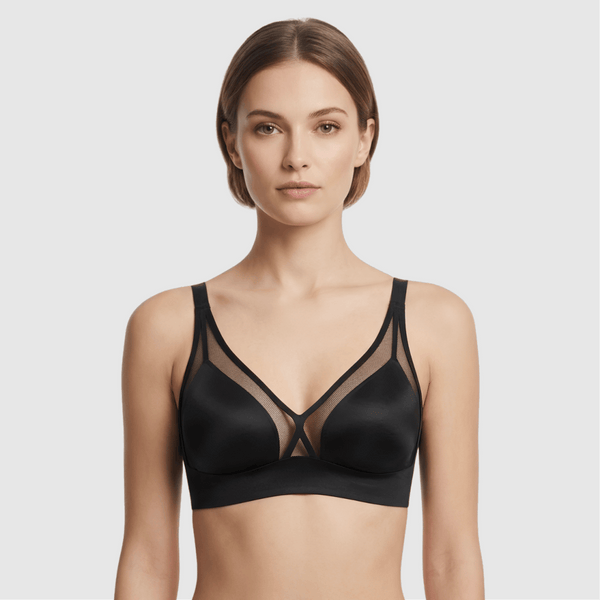 Black Mesh Padded Bra
