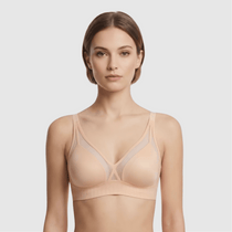 Beige Seamless Mesh Padded Bra